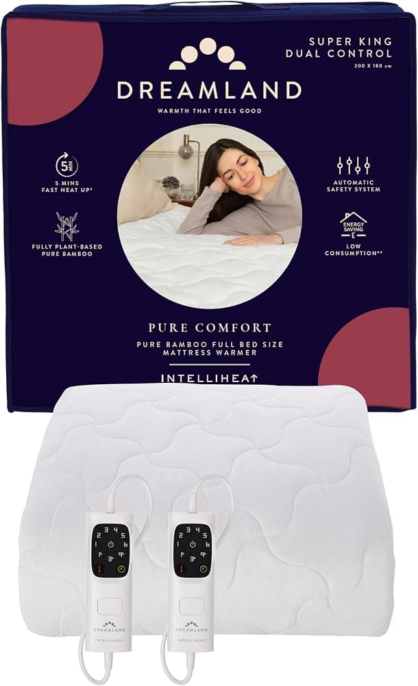 Dreamland Pure Comfort Bamboo Electric Blanket, Super King, Dual Control