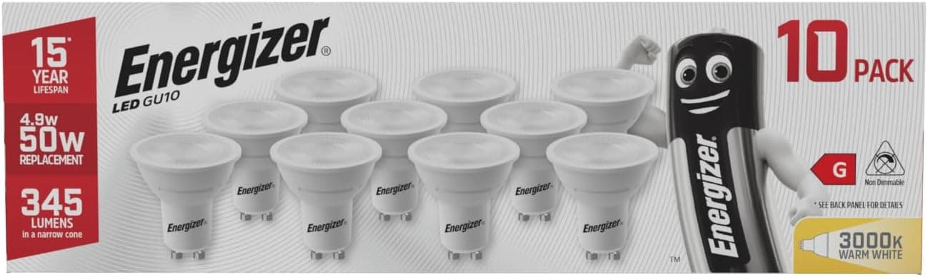 Energizer GU10 LED Bulbs (10-Pack)