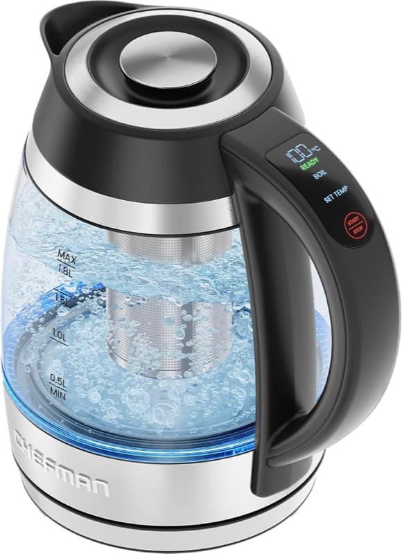 Chefman 1.8L Glass Kettle with Temperature Control