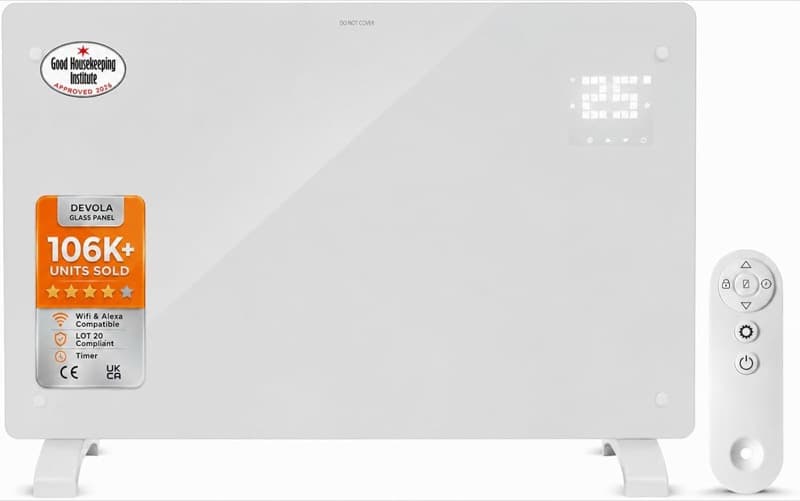 Devola 2kW Smart Glass Panel Heater